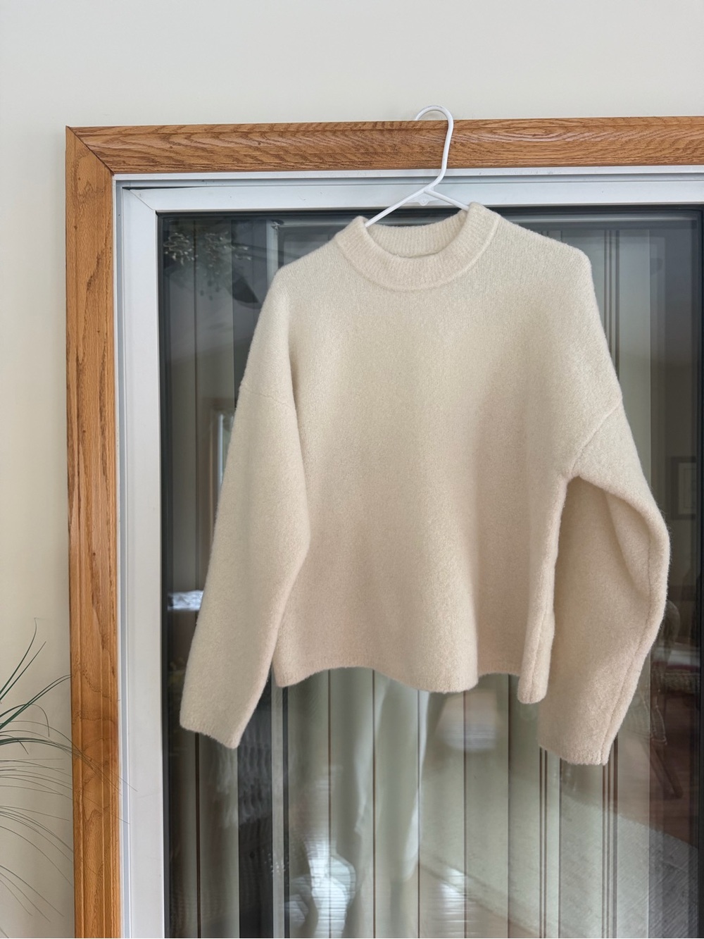 Clea “Alva” Boucle Cream Crewneck Sweater - Women's Cozy Pullover